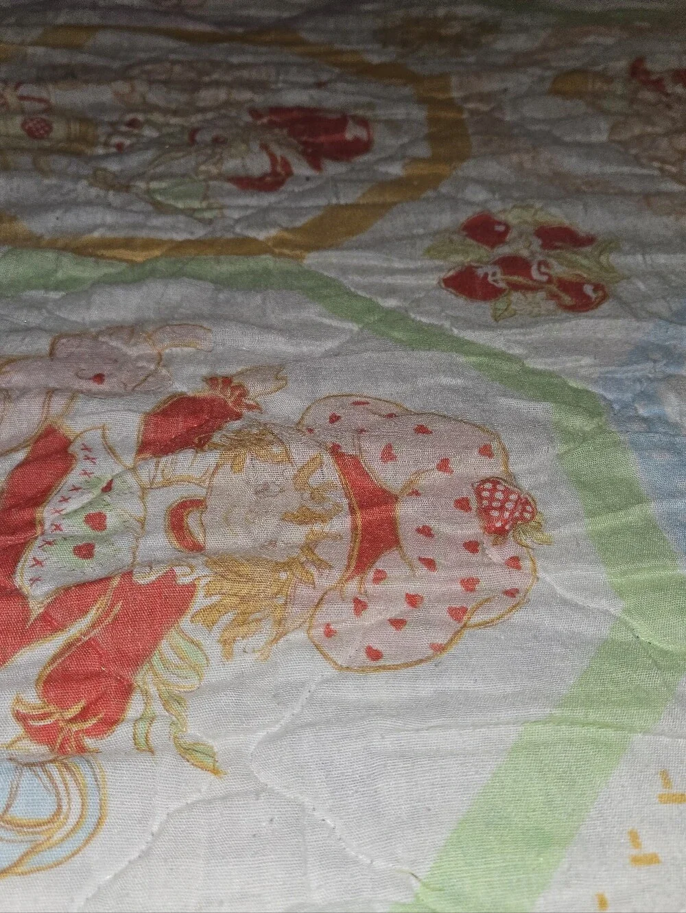 Vintage 1980s Sears Strawberry Shortcake Quilted Bedspread